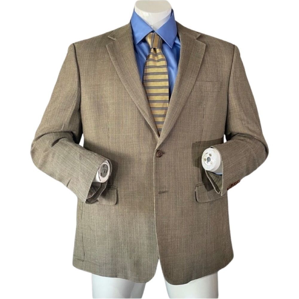 Lauren Ralph Lauren Mens Suit Coat Blazer 42R Single Breast Notched Lapel Silk